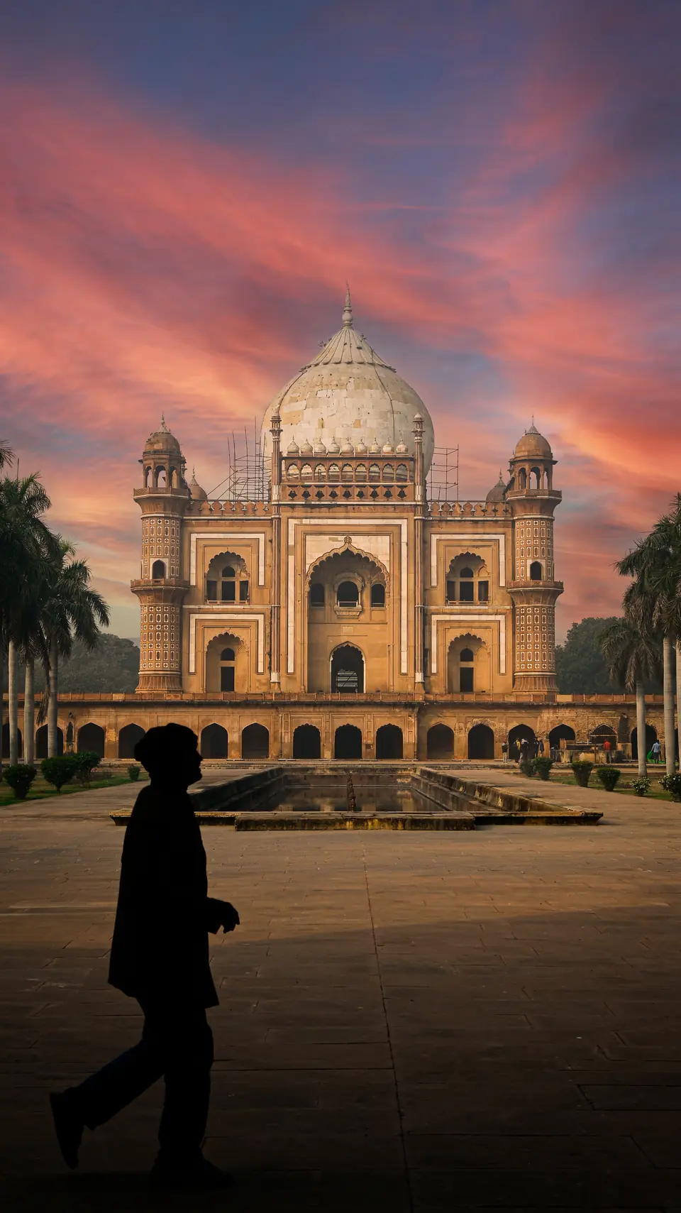 Delhi at sunset.
