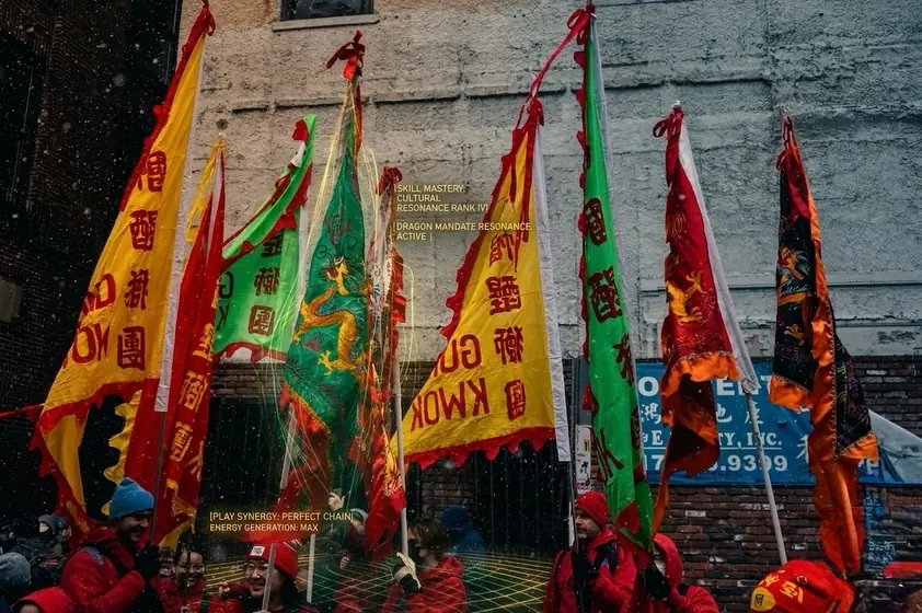 Banners up before the drums even started.